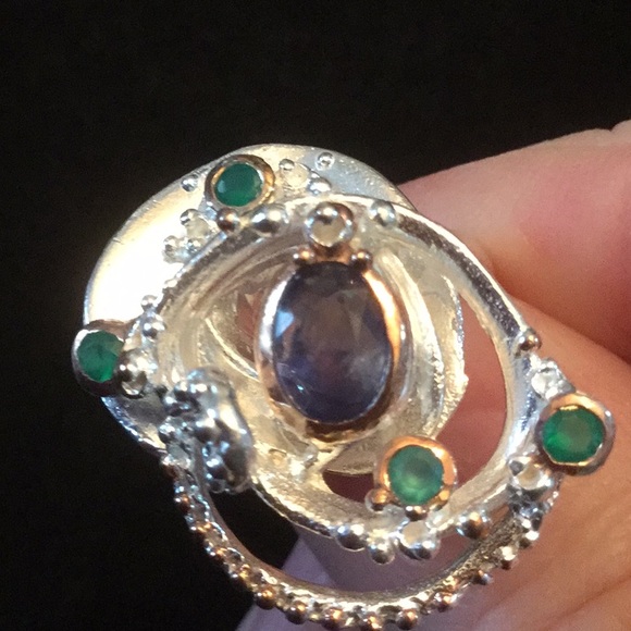 Super Stunning Genuine Kyanite Artistic Ring - Picture 5 of 8